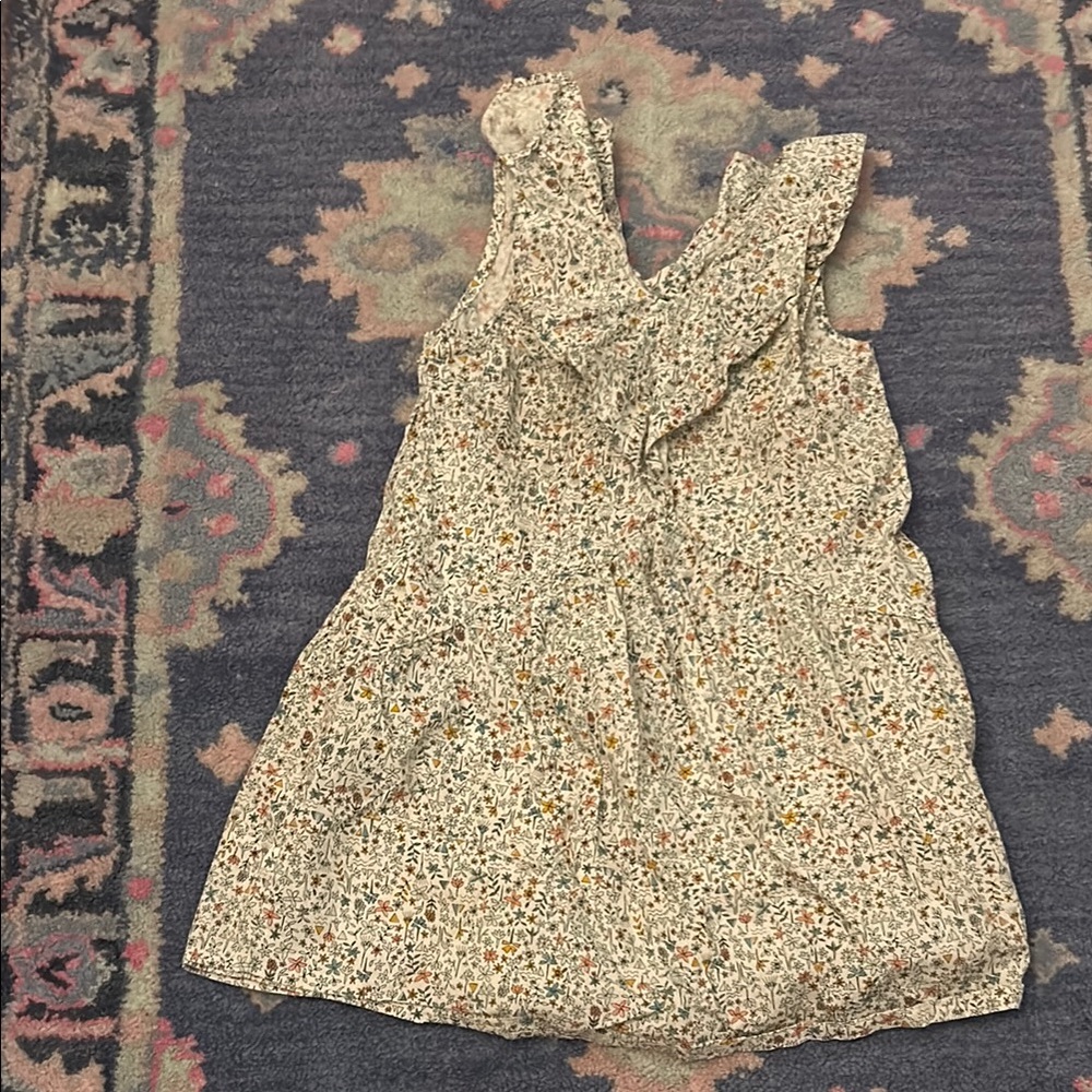 Kids 10 Floral Ruffle Sleeveless Dress